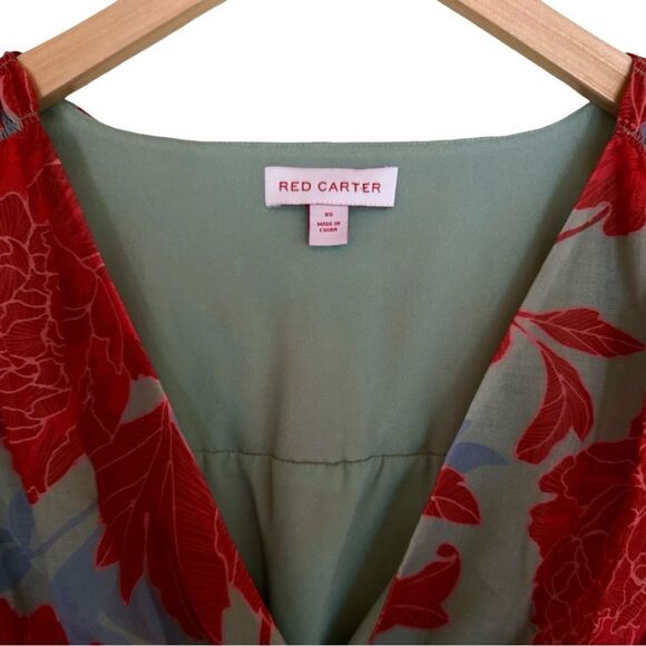 ANTHROPOLOGIE Red Carter Long Sleeve Plunge Neck Floral Print Crop Top Size XS - Picture 5 of 8